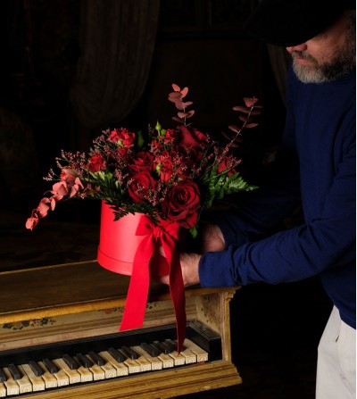 arte-e-fiori-Flower Box Rouge
